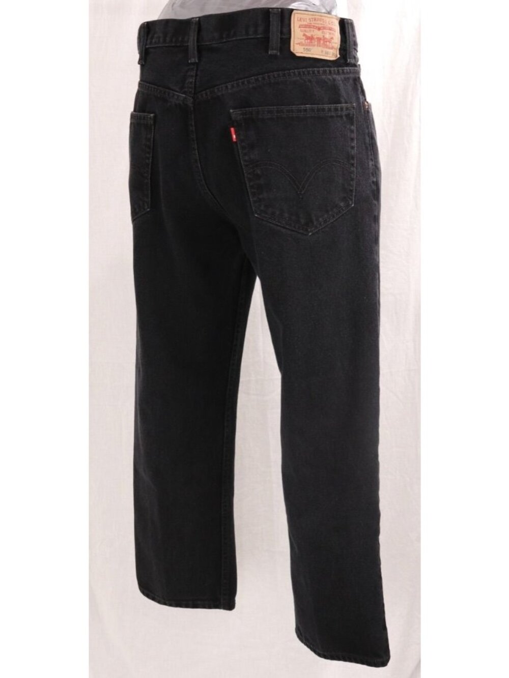 Levis 550 Jeans Mens 38 x 30 Black Relaxed Fit Straight Leg Streetwear Denim VTG - Picture 8 of 13